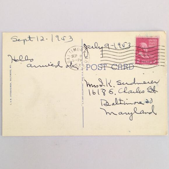 Cannon at Historic Fort McHenry Baltimore Maryland Vintage Linen Postcard 1953 - Picture 2 of 2